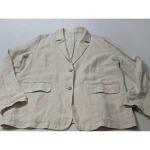 Grae Cove 100% linen Blazer Cream Women's‎ Size XL Academia Classic Capsule